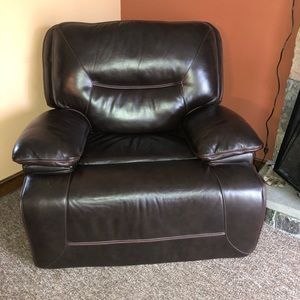 Oversized leather couch and chair